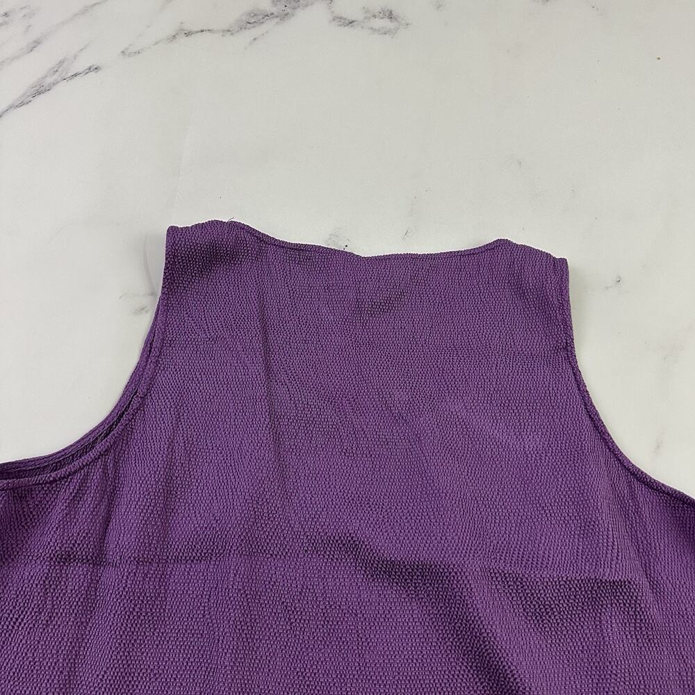 Citron Womens Shell Tank Top Size XL Purple Silk Blend Pebble Texture Scoop Neck - Picture 8 of 10